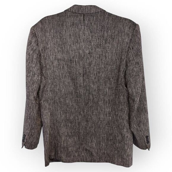 Yves Saint Laurent Mens Blazer Sz 44R Houndstooth Jacket Black Silk Linen Vtg - Picture 6 of 13